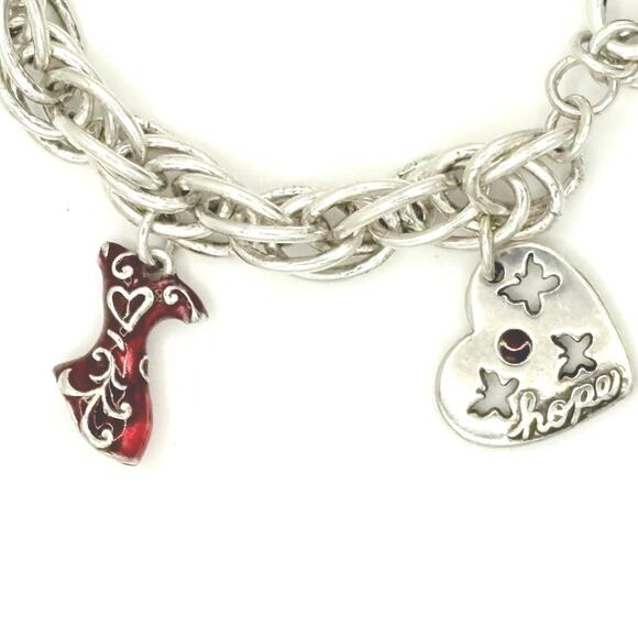 Brighton Heart of Hope Go Red Charm Bracelet - Rare Collectible Early 2000s - Picture 4 of 6